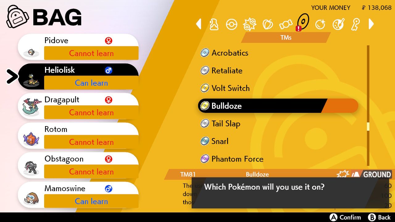 tm tr moves pokemon sword shield