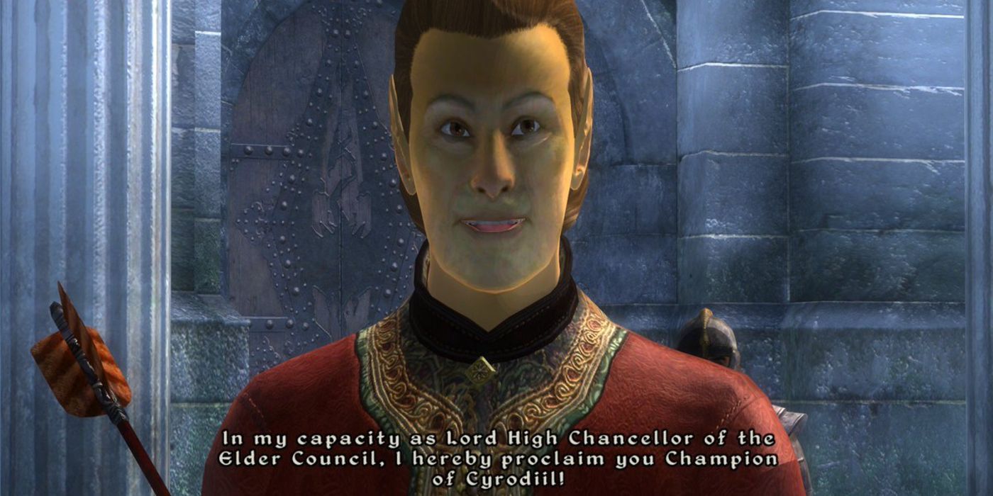 High Chancellor Ocato names the player Champion of Cyrodiil in Oblivion