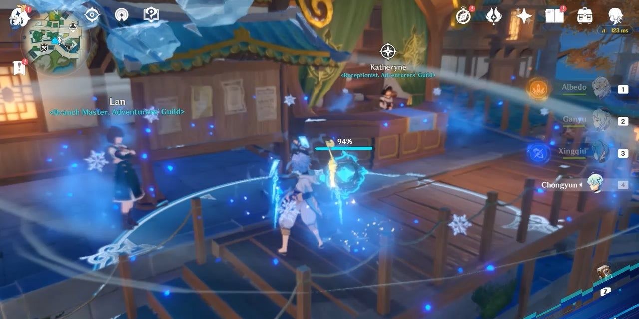 Chongyun from Genshin Impact uses his elemental skill to get the Parametric Transformer going