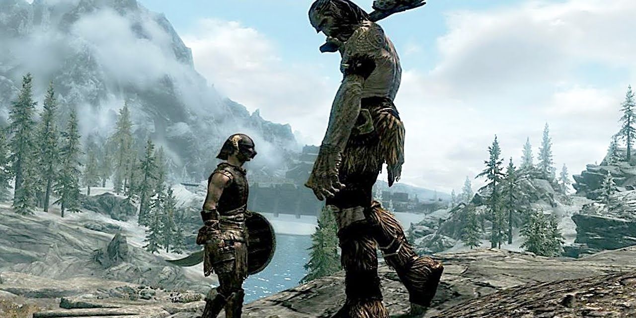 Skyrim Giant and Player