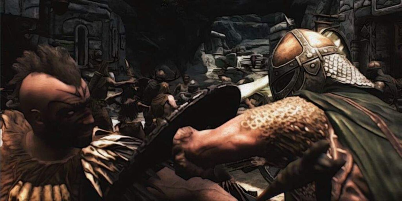 A depiction of The Markarth Incident in Skyrim
