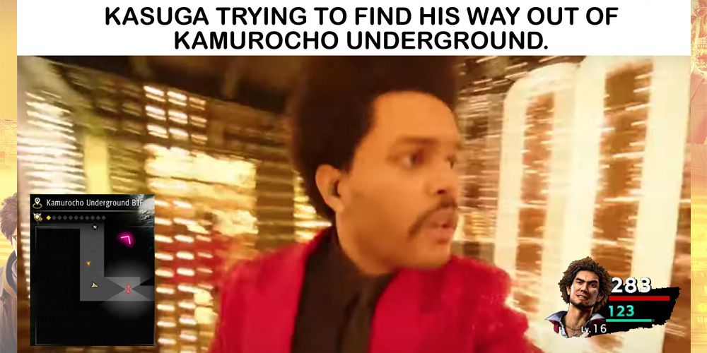 Yakuza Like a Dragon Weeknd Meme comparing Kasuga to the Weeknd.