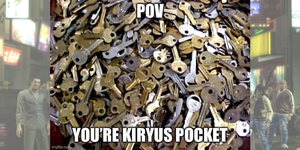 Yakuza, meme about all the keys in Kiryu's pocket