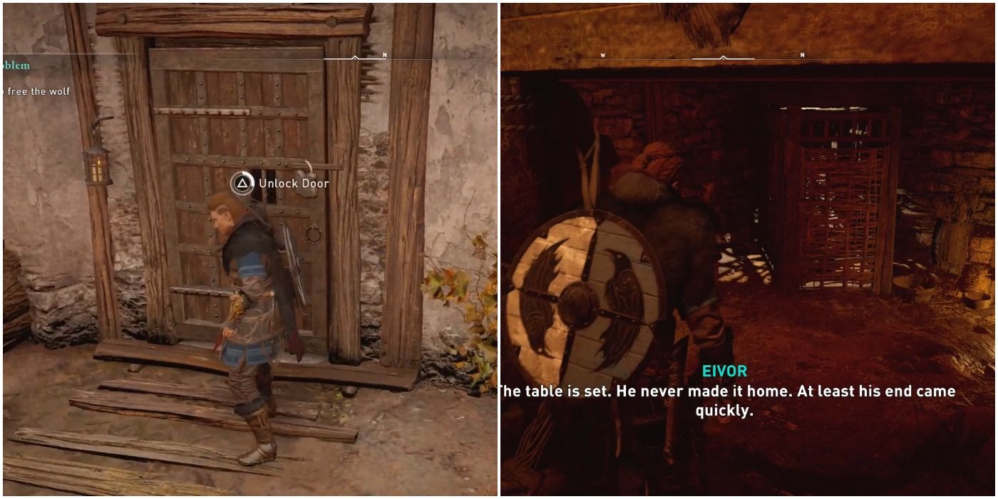 Unlock the door and free the wolf in A Little Problem in Assassin's Creed Valhalla