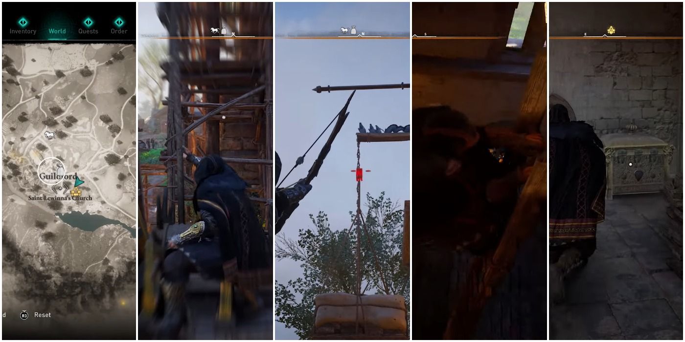 Split image of how to find Mentor's Robes in Assassin's Creed Valhalla