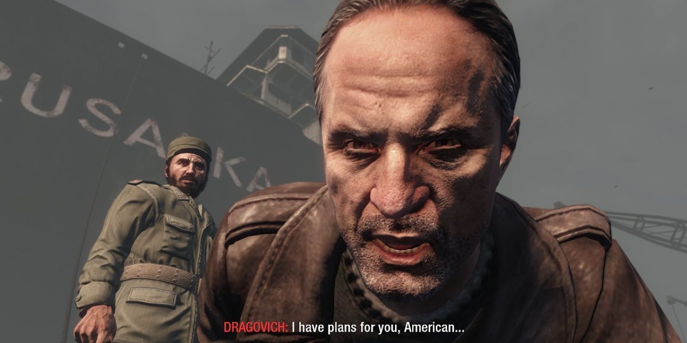 Dragovich (right) has plans for Alex Mason as Fidel Castro looks on in Black Ops 1