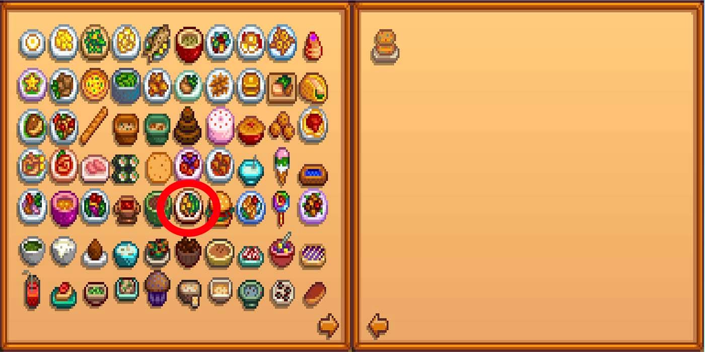 Farmer's Lunch Stardew Valley circled