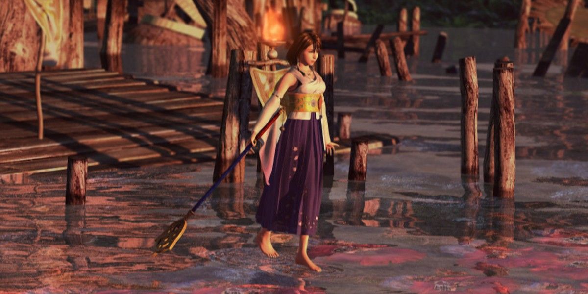 Yuna performing the sending in Kilika in FFX