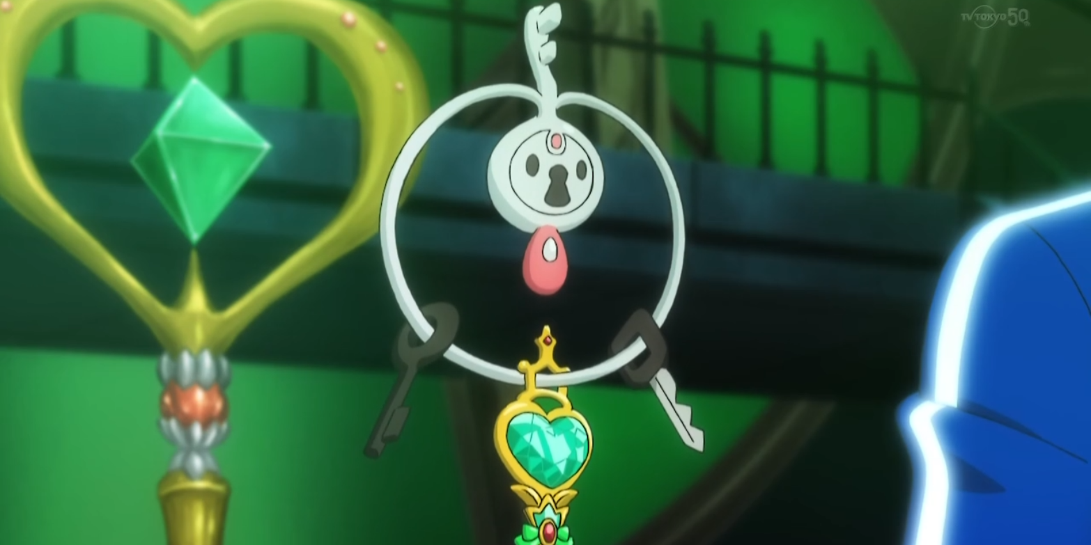 A trainer's Klefki in possession of a fancy, jewel-encrusted key