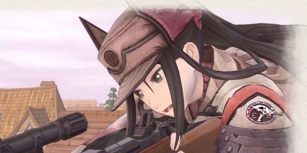 Leena Schulen sniping in Valkyria Chronicles 4