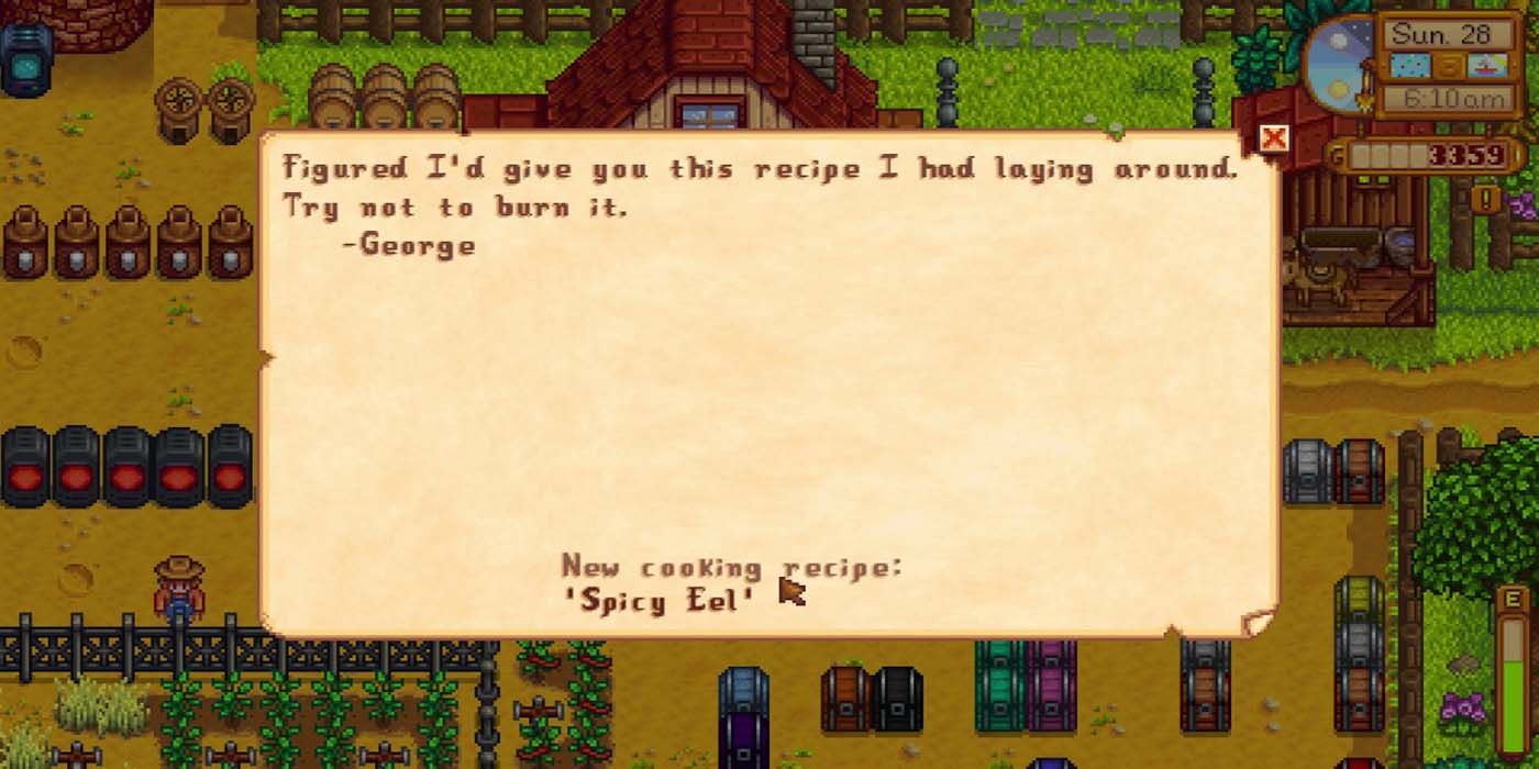 Spicy Eel Recipe Stardew Valley