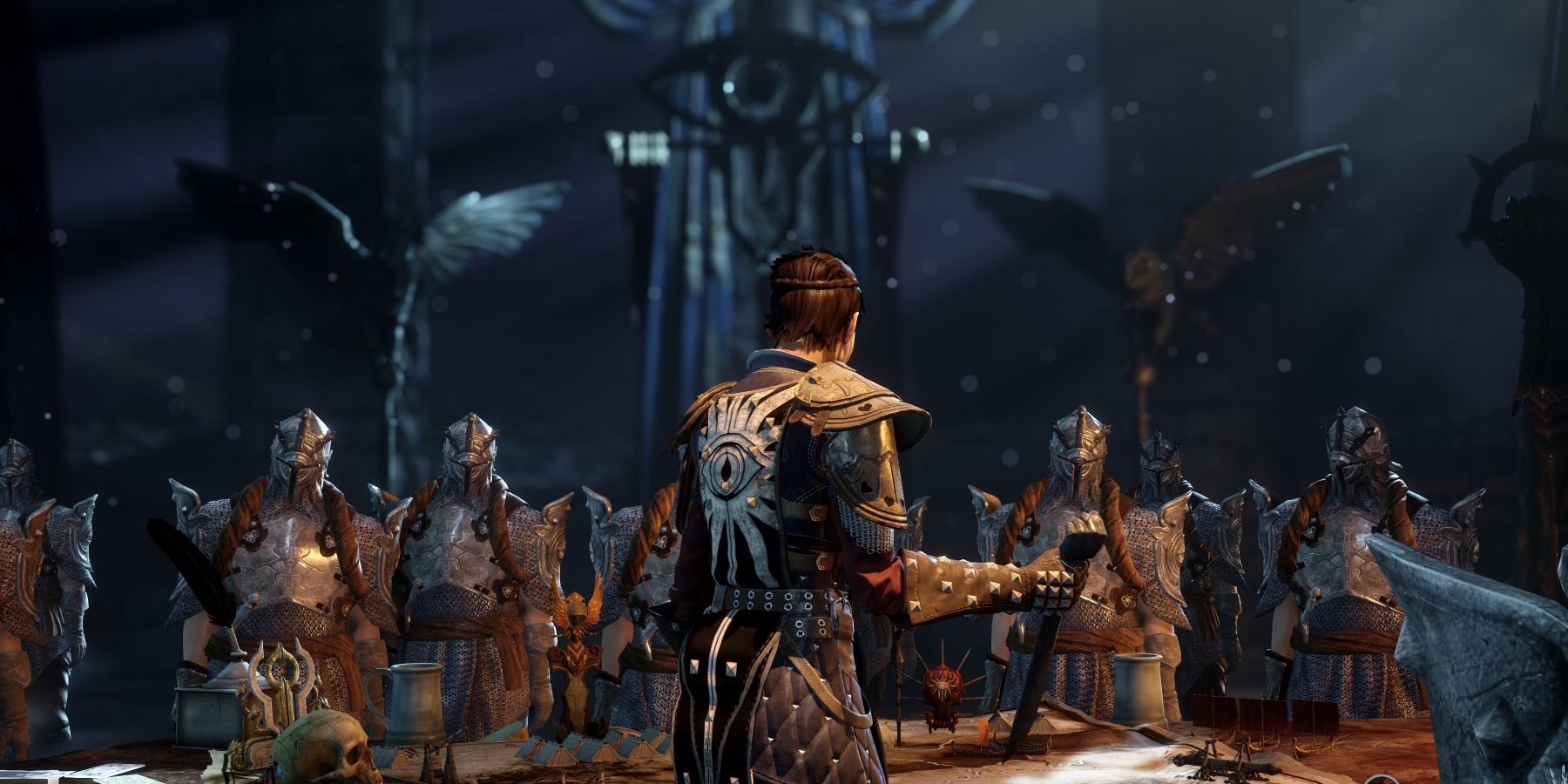 Cassandra at war table.