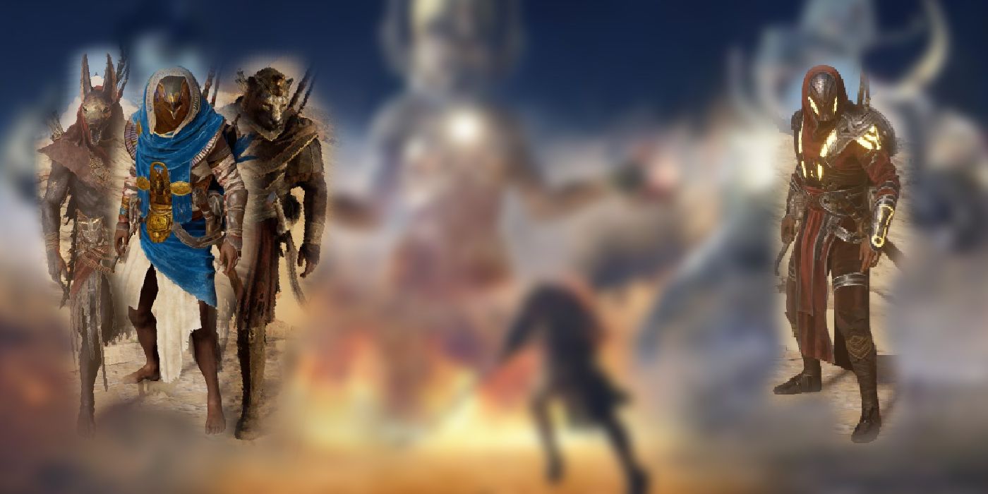 Cover Art For AC Origins Trials Of The Gods DLC &amp; How The Sets All Look On Bayek