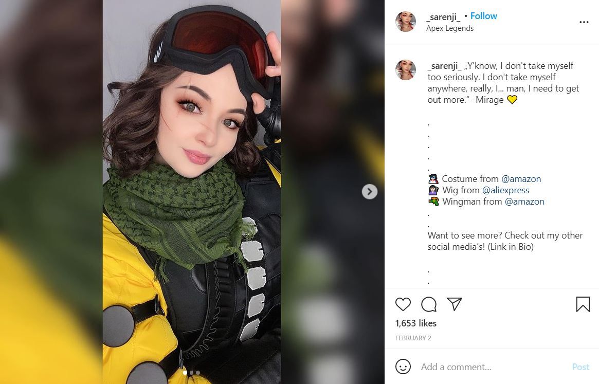 Apex Legends Mirage Cosplay on Instagram by _sarenji_