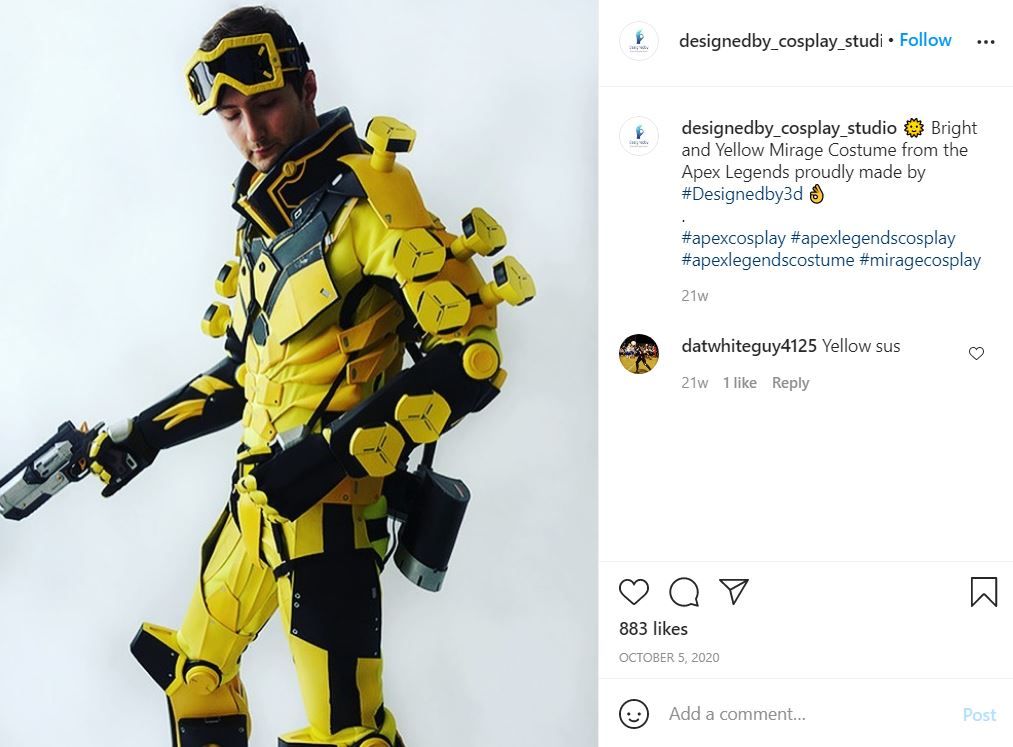 Apex Legends Mirage Cosplay on Instagram by designedby_cosplay_studio