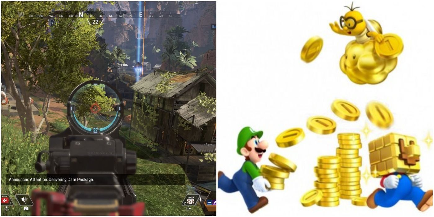 Split image of Apex Legends Online Play Luigi Coins