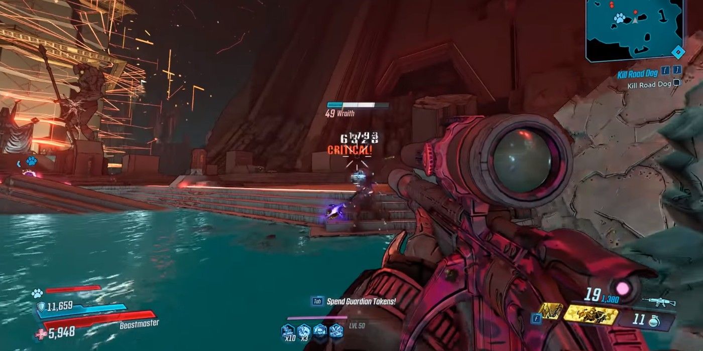 Borderlands 3 firing with the Bekah