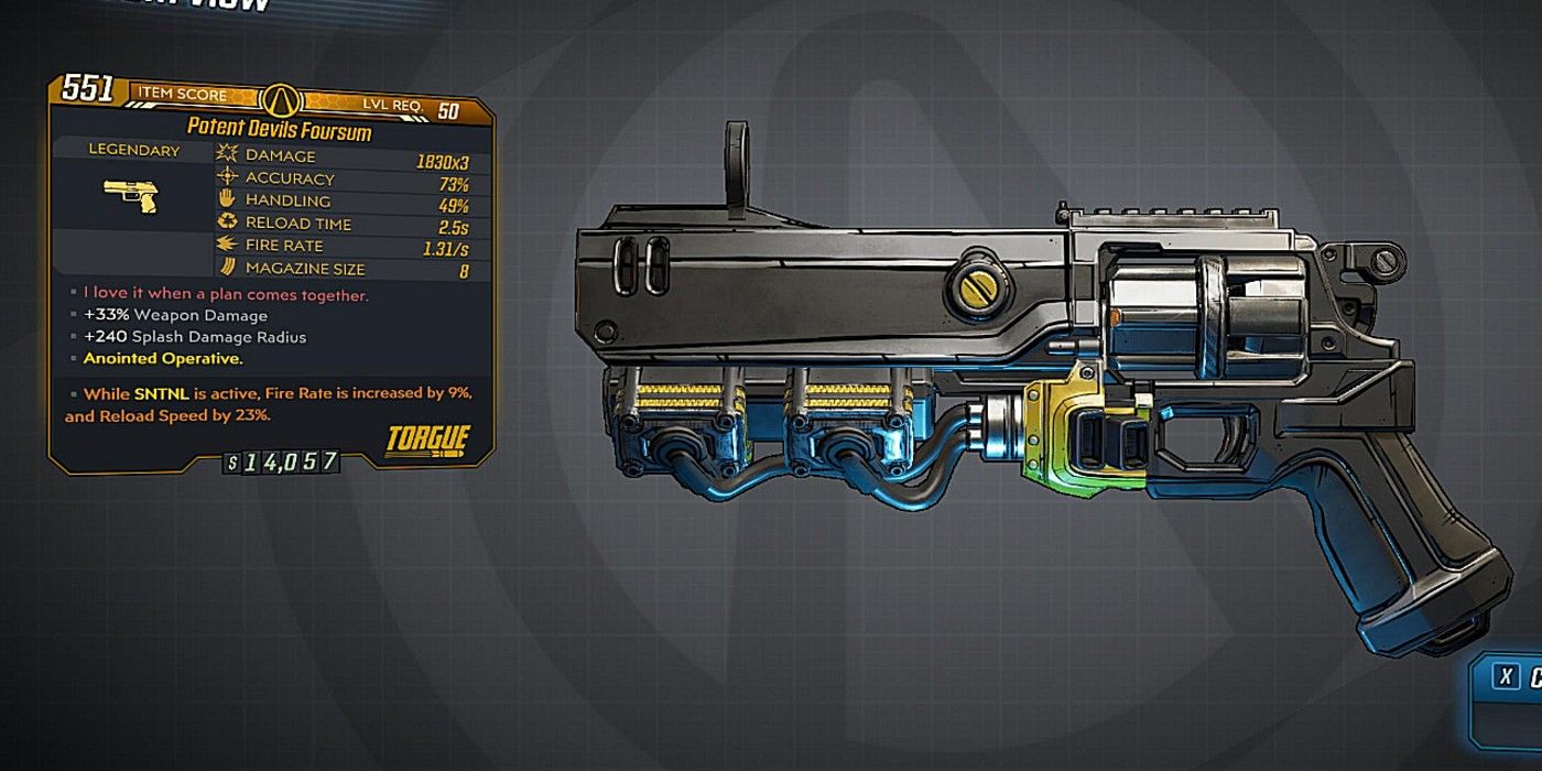 Borderlands 3 Devils Foursum uncommon pistol item card