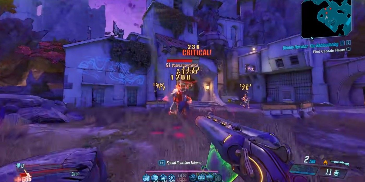 Borderlands 3 firing with the Hellwalker