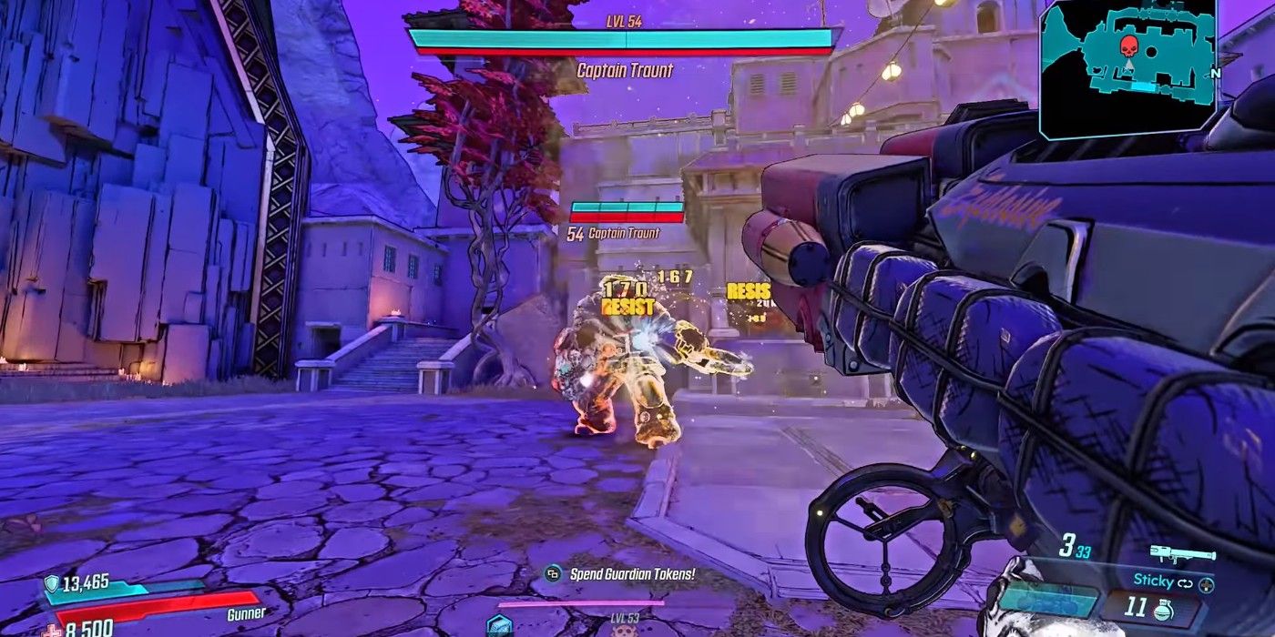 Borderlands 3 firing Quickie at Captain Traunt