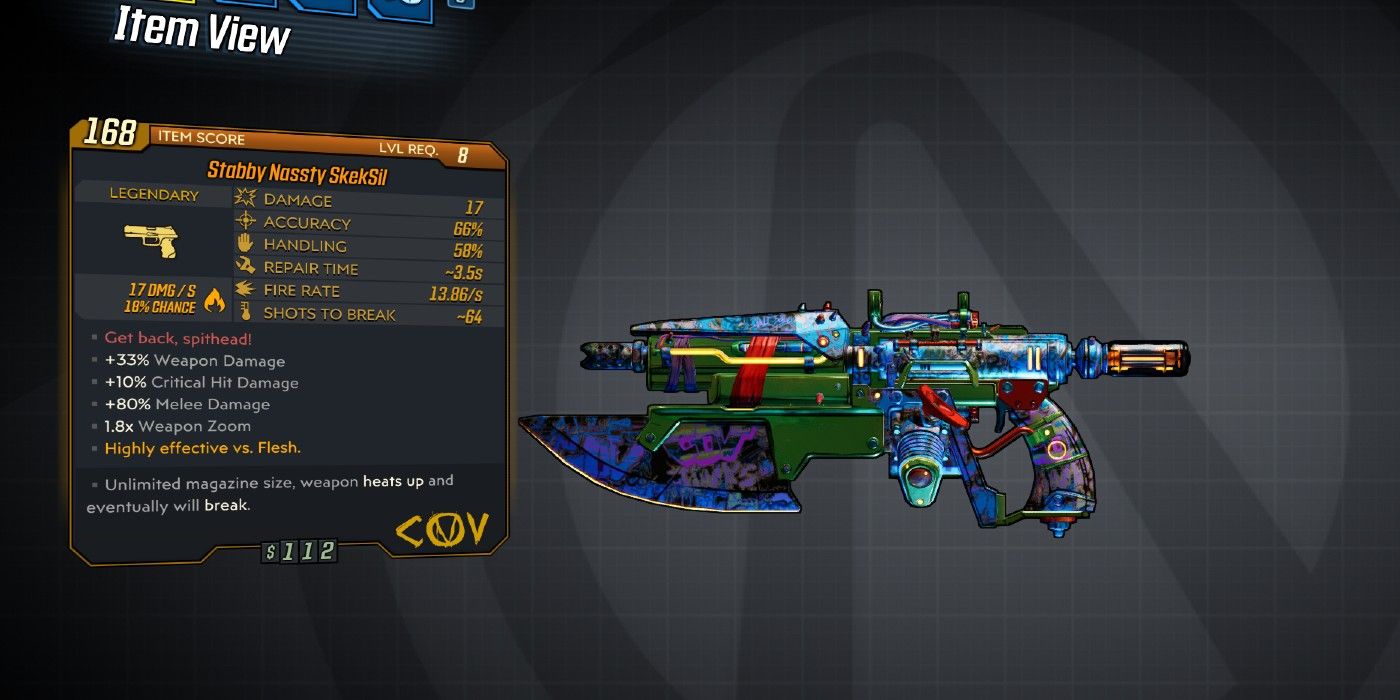 Borderlands 3 Skeksil legendary COV weapon display
