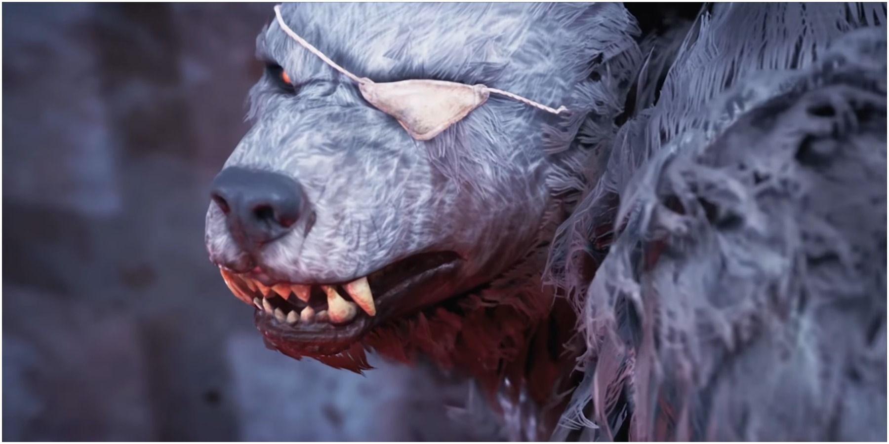 Werewolf: The Apocalypse - Earthblood. A werewolf with an eyepatch is ready to fight
