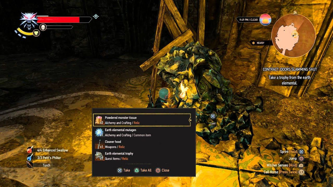 crafting component loot drop material Powdered Monster Tissue The Witcher 3