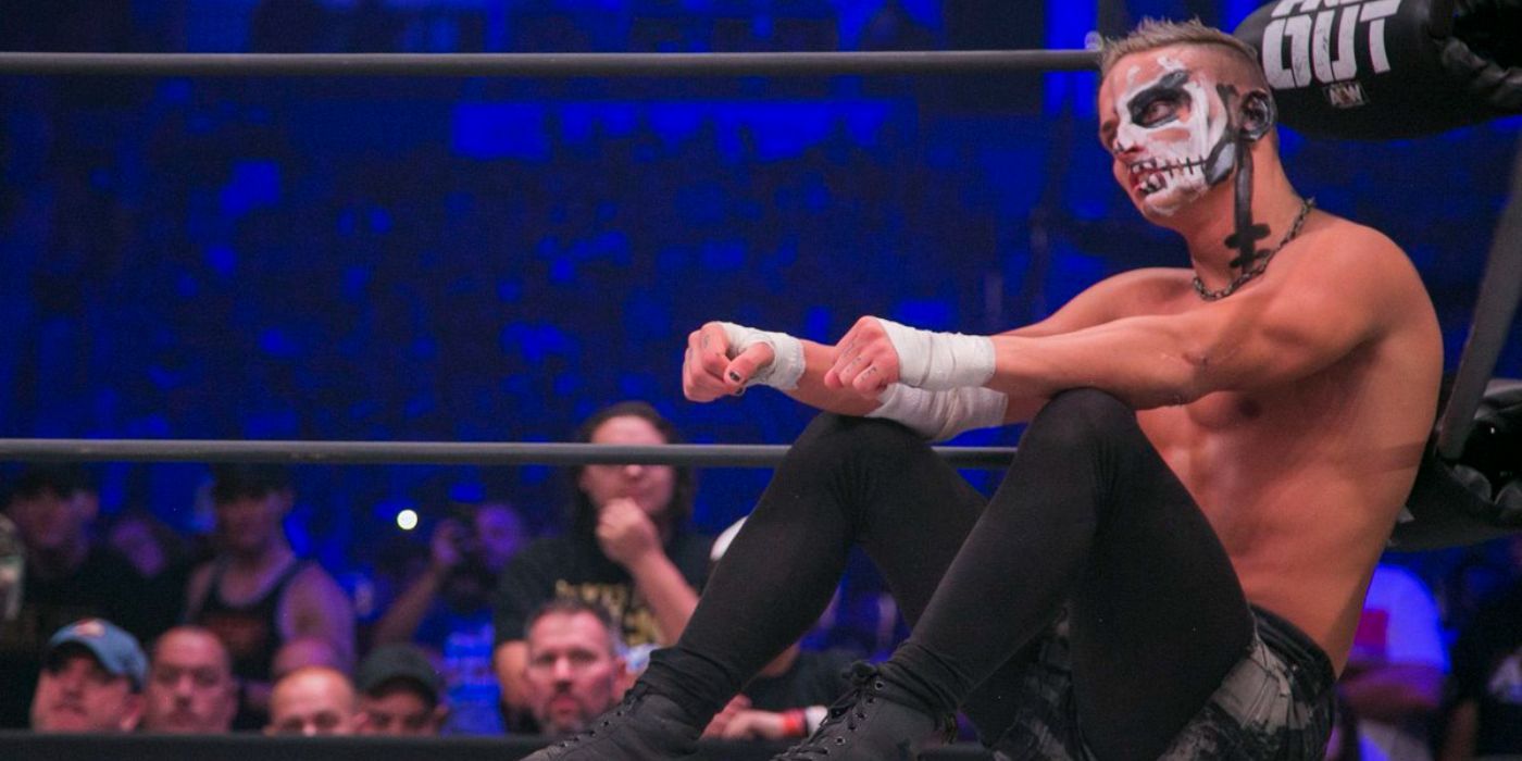 Darby Allin sits and waits for his opponent in the ring at All Out 2019