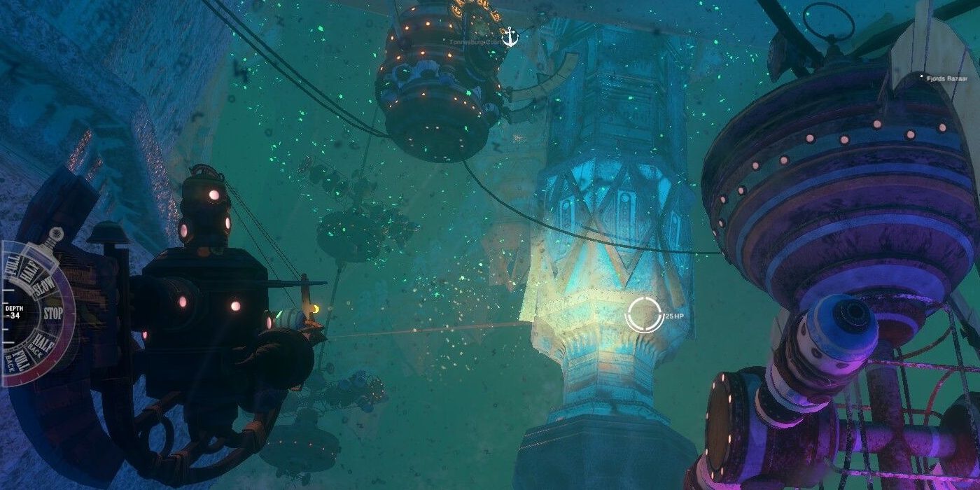 Diluvion Sailing Through City