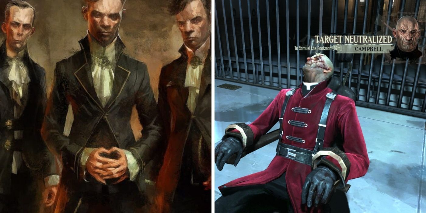 Dishonored - Portrait of Pendleton Brothers - Thaddeus Campbell strapped to chair after being branded by Corvo