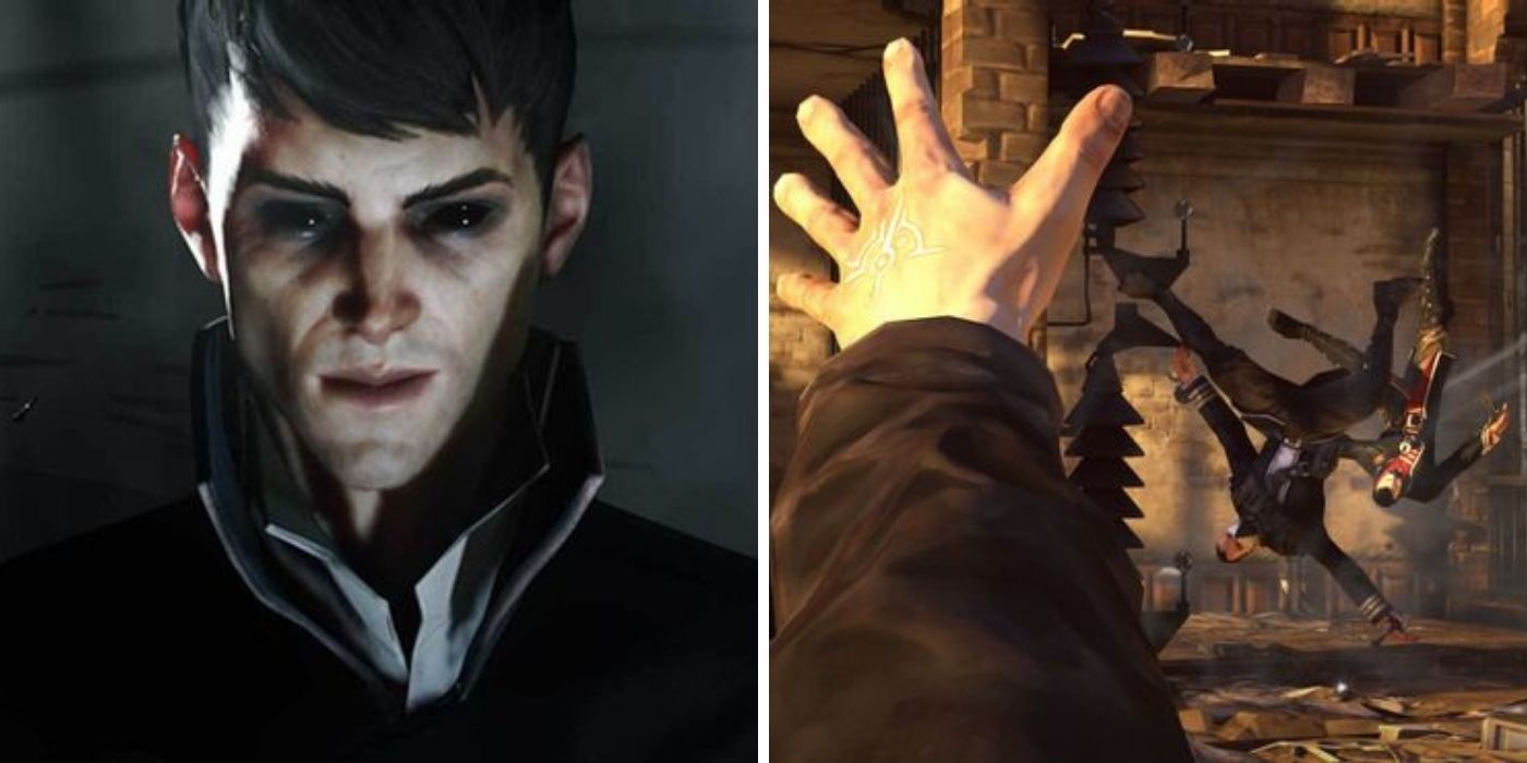 Dishonored - The Outsider - POV of Windblast spell knocking over guards