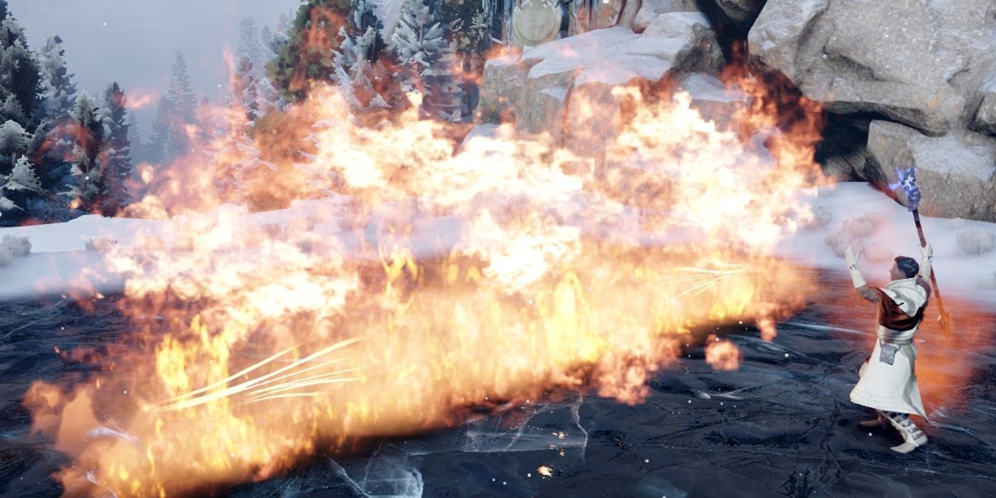 Dragon Age Inquisition Mage Casting Wall of Fire