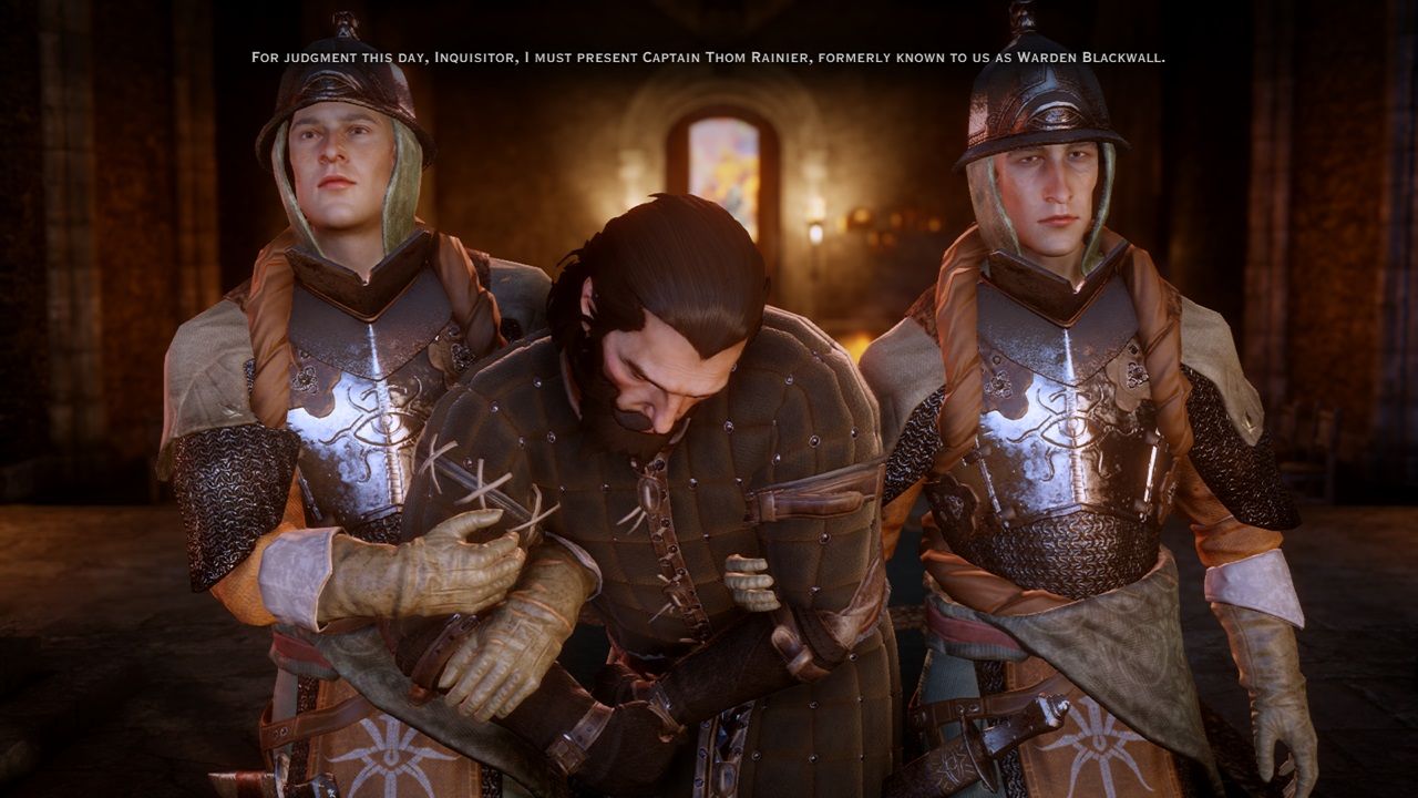 Thom Rainier being judged in Dragon Age Inquisition.