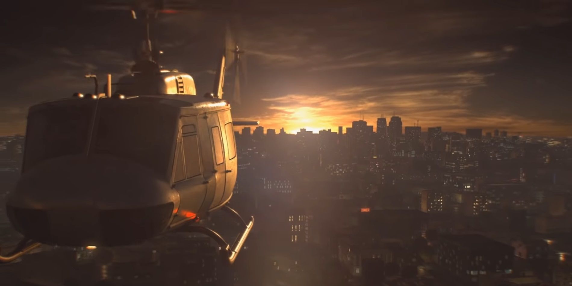 Resident Evil 3 Remake: Carlos and Jill leave Racoon City in a helicopter