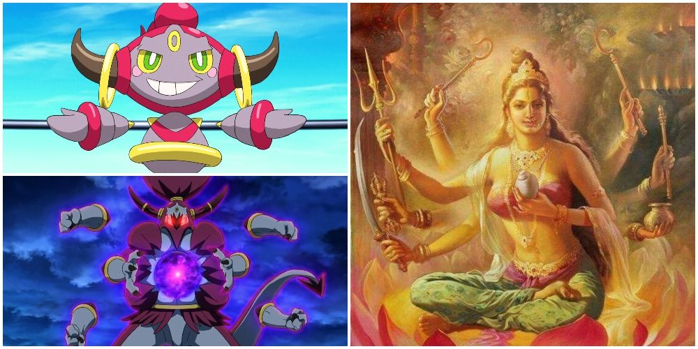 Pokemon Psychic/Ghost Hoopa Confined and Psychic/Dark Hoopa Unbound with its Main Inspiration: the Hindu Supreme Goddess Shakti