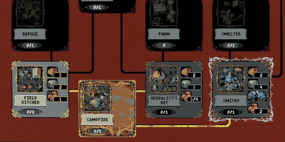 Loop Hero Camp Upgrade Screen