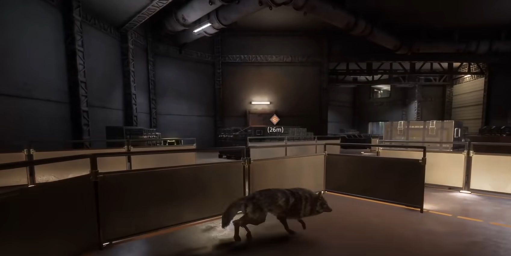 Werewolf: The Apocalypse - Earthblood. Cahal in wolf form during a stealth section