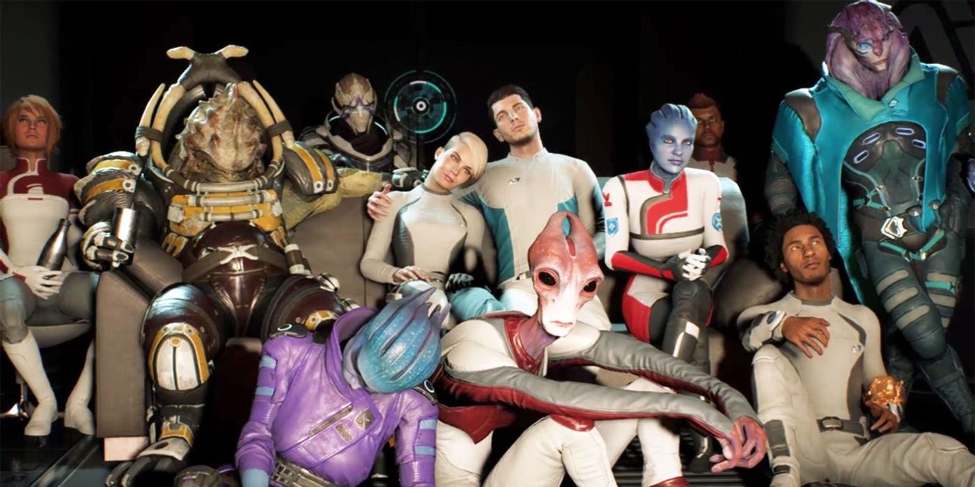 The Tempest crew enjoying the end of a movie during the movie night quest