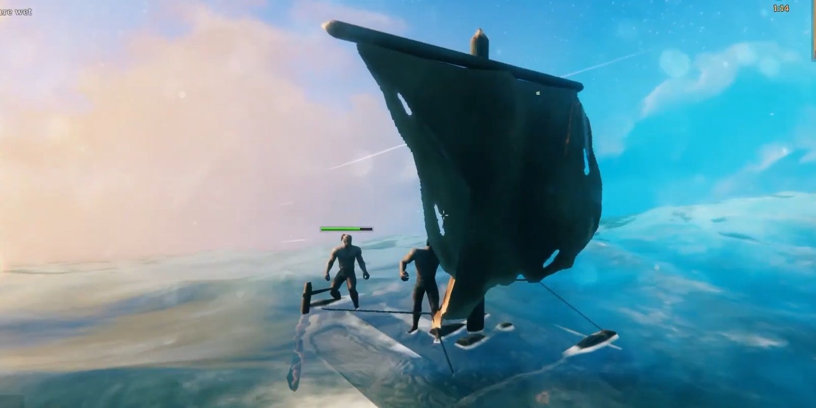 Valheim: 2 players sail together