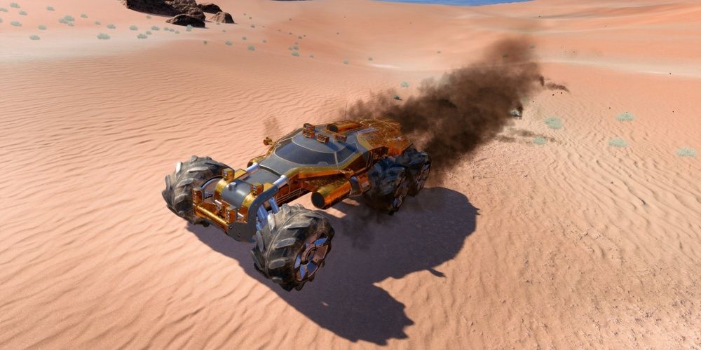 Mass Effect Nomad Driving Across The Desert
