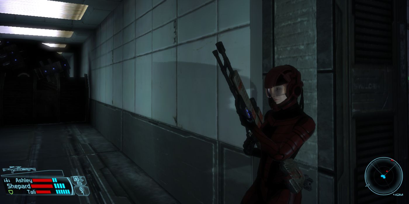 Mass Effect Screenshot Shepard In Cover With Sniper
