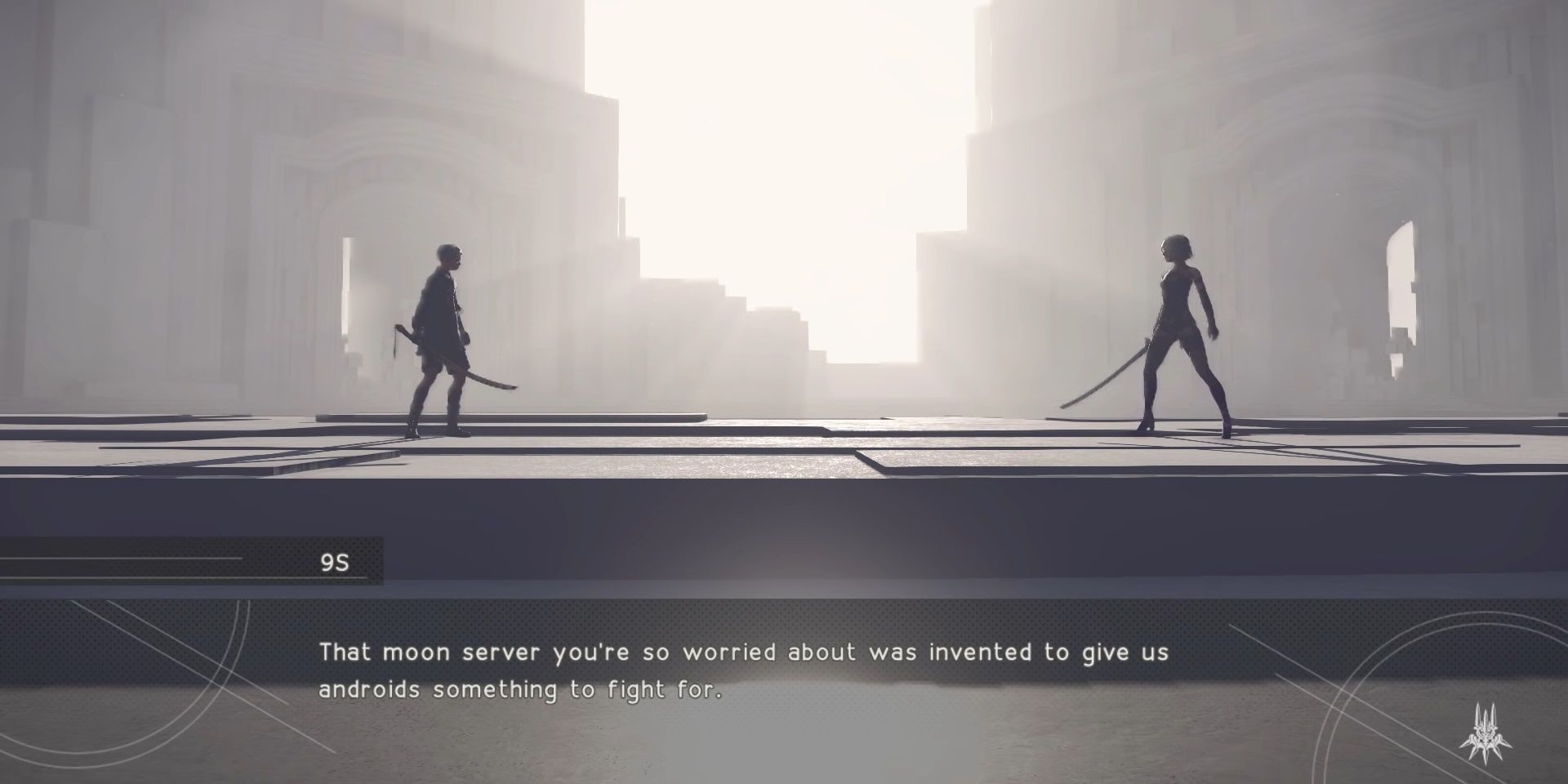 Nier Automata: 9S talks about how an android's life is poitless