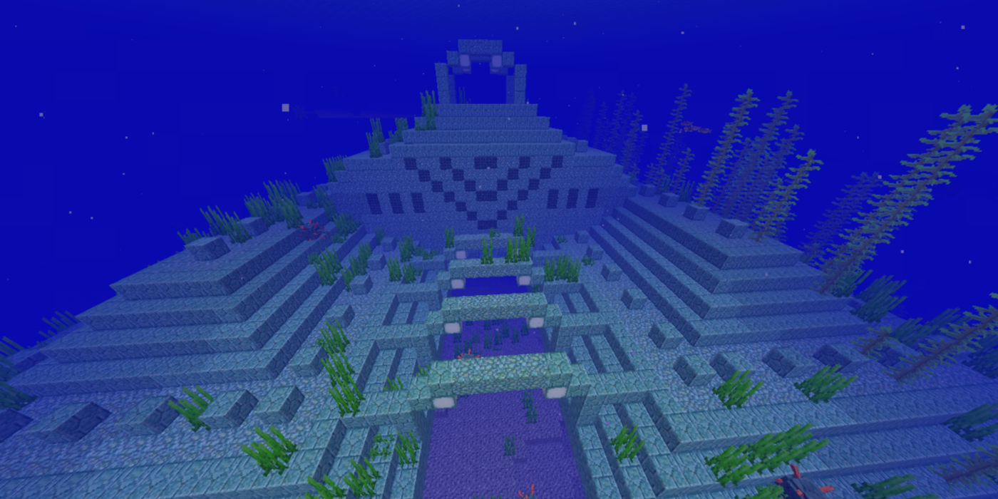 Minecraft ocean monument underwater
