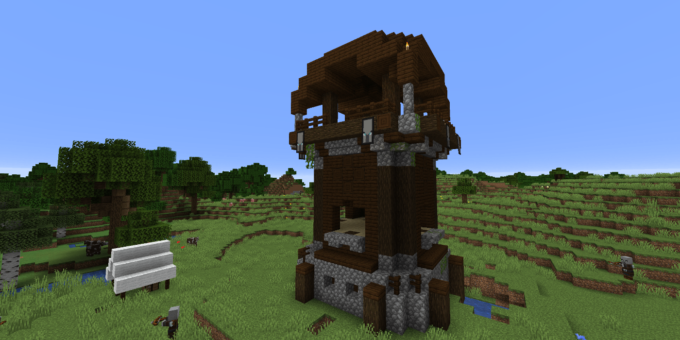 Minecraft pillager outpost in plain biome