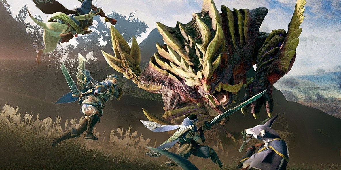 Hunters fighting Magnamalo