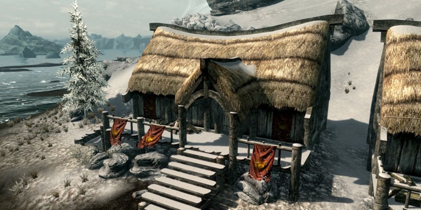 The exterior of the Mythic Dawn Museum in Skyrim
