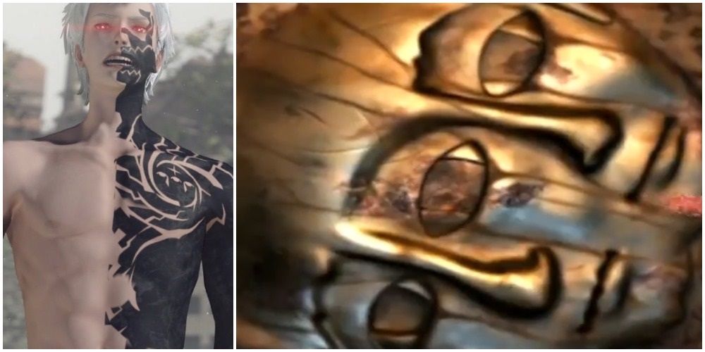 Nier Automata Eve's Drakengard chest symbol