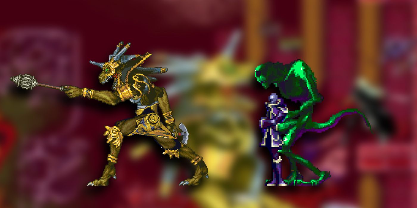 Olrox &amp; Galamoth Pixel Art Overlaid On An Image Of The Galamoth Fight In Symphony Of The Night