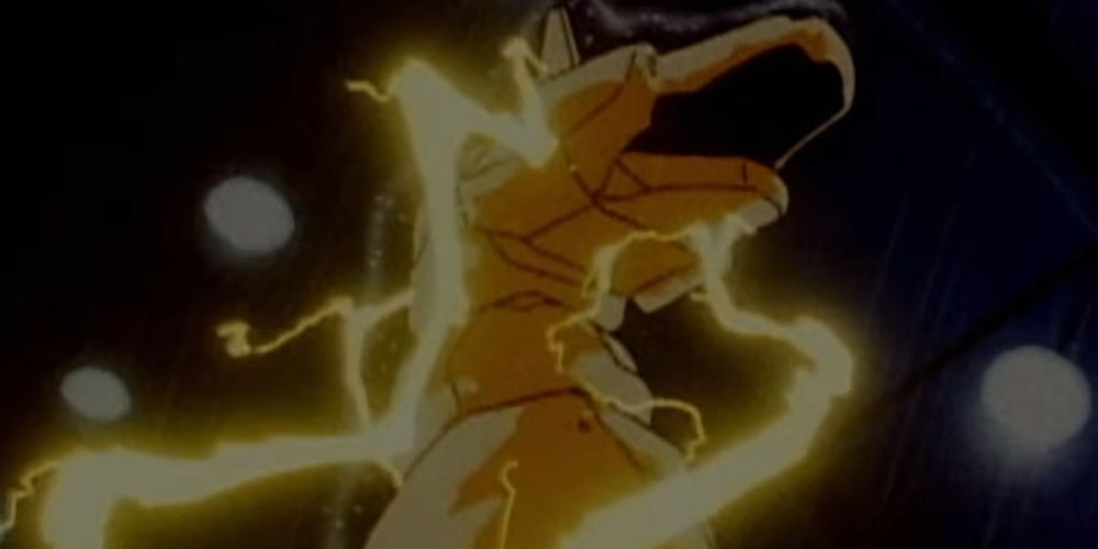Onix Is Electrified By Pikachu's Lightning Combing With The Sprinklers Above