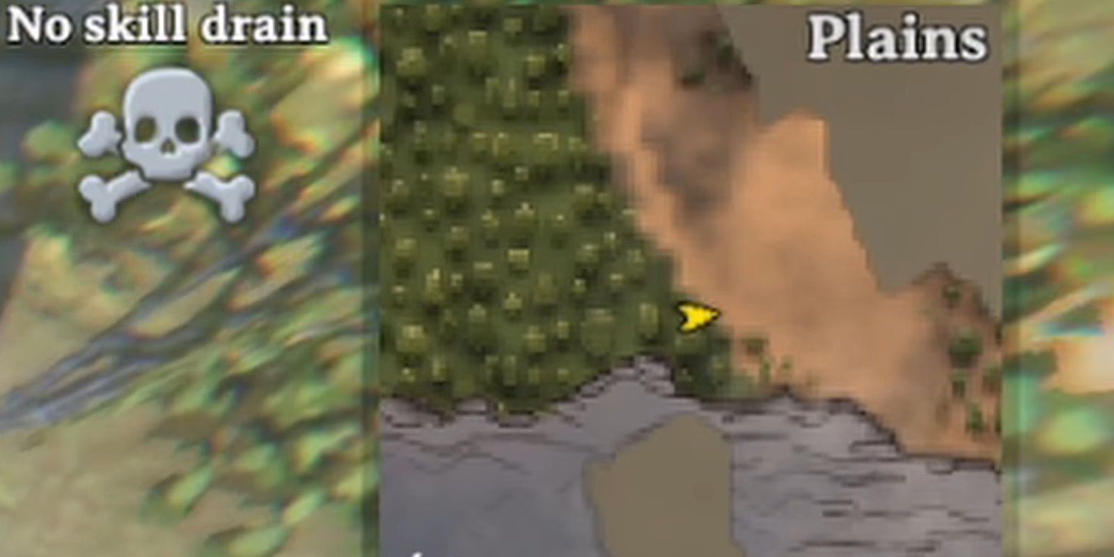 Valheim: close up of the plains in the mini map